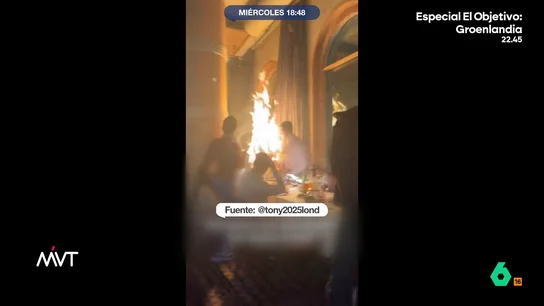 Una bengala provoca un incendio en un restaurante de Madrid y las autoridades ya estudian su prohibición El pasado domingo se celebraba un espectáculo con bengalas en este conocido restaurante situado en el Paseo de la Castellana. El dispositivo pirotécnico hizo que se prendiera una planta, iniciando un incendio en el interior del local.
