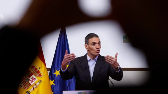 El presidente del Gobierno, Pedro Sánchez, durante su intervención en el acto en el que ha presentado medidas para facilitar el acceso a la actividad agraria El presidente del Gobierno, Pedro Sánchez, durante su intervención en el acto en el que ha presentado medidas para facilitar el acceso a la actividad agraria