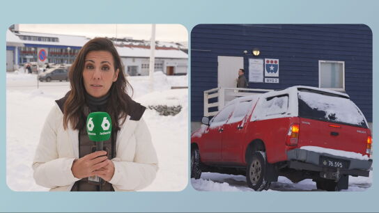 La presentadora Ana Pastor durante una de sus conexiones con M&aacute;s Vale Tarde desde Nuuk