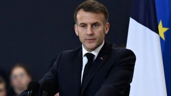 El presidente de Francia, Emmanuel Macron, durante una comparecencia