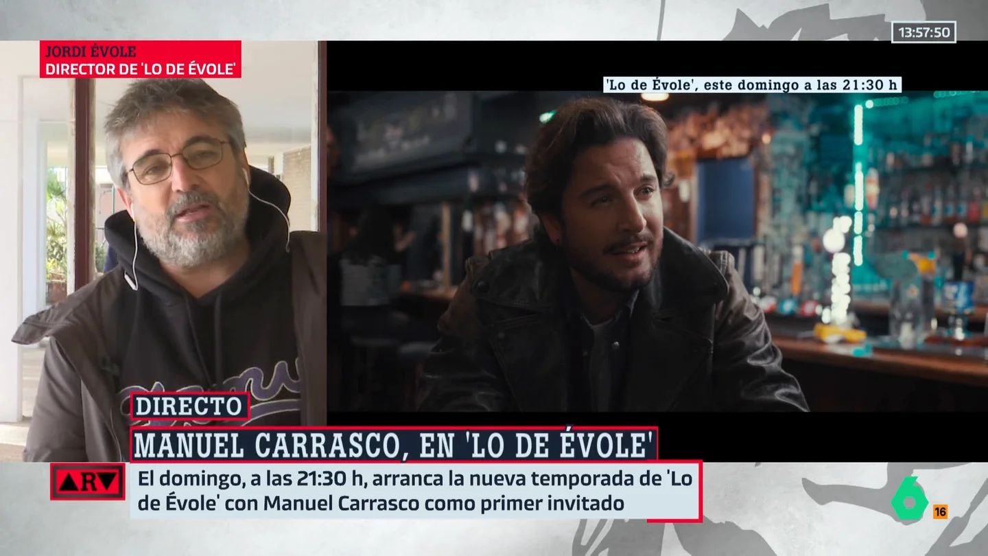 Jordi Évole desvela cómo Manu Carrasco cambió la idea que tenía de él: "Empezó a tocar y me quedé pilladísimo" Jordi Évole desvela cómo Manu Carrasco cambió la idea que tenía de él: "Empezó a tocar y me quedé pilladísimo"