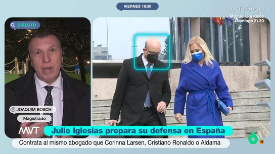 Joaquim Bosch, sobre el abogado de Julio Iglesias: "Ha optado por elegir a un letrado de máxima solvencia" El magistrado indica que Choclán es un abogado "de reconocido prestigio, de muy amplia trayectoria profesional". El letrado estuvo varios años en la Audiencia Nacional, un tribunal que cuenta con "muchas particularidades específicas que aquí pueden concurrir".