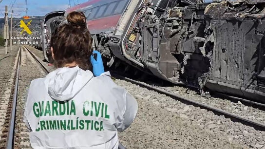 Captura de v&iacute;deo del lugar del accidente de trenes cerca de Adamuz (C&oacute;rdoba) este lunes. 
