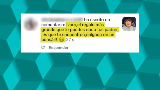 Grafismo que muestra uno de los mensajes recibidos por Izaro