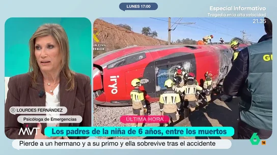 Una psicóloga de emergencias, sobre la angustia de los familiares de los desaparecidos: "La incertidumbre es casi lo peor" Lourdes Fernández, psicóloga especializada en emergencias, explica en este vídeo de qué forma afrontan casos como los de los familiares de los desaparecidos en el accidente ferroviario en Adamuz.