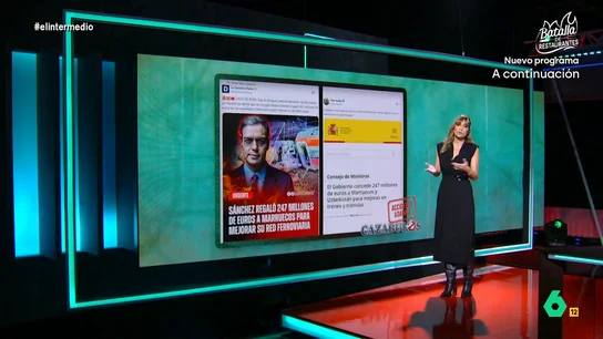 Sandra Sabatés desmonta los bulos de los agitadores sobre Adamuz: "Aprovechan las tragedias para extender mentiras interesadas" La presentadora de El Intermedio repasa, en este vídeo, tres bulos que se han extendido por redes sociales después del terrible accidente ferroviario ocurrido en Adamuz, Córdoba, este domingo.