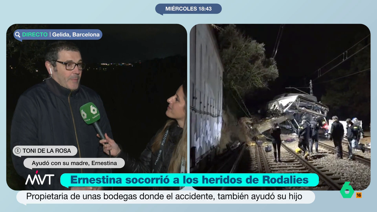 Toni, ofreció junto a su madre su casa para los heridos de Rodalies: "Empezaron a aparecer camillas, goteros, collarines..."