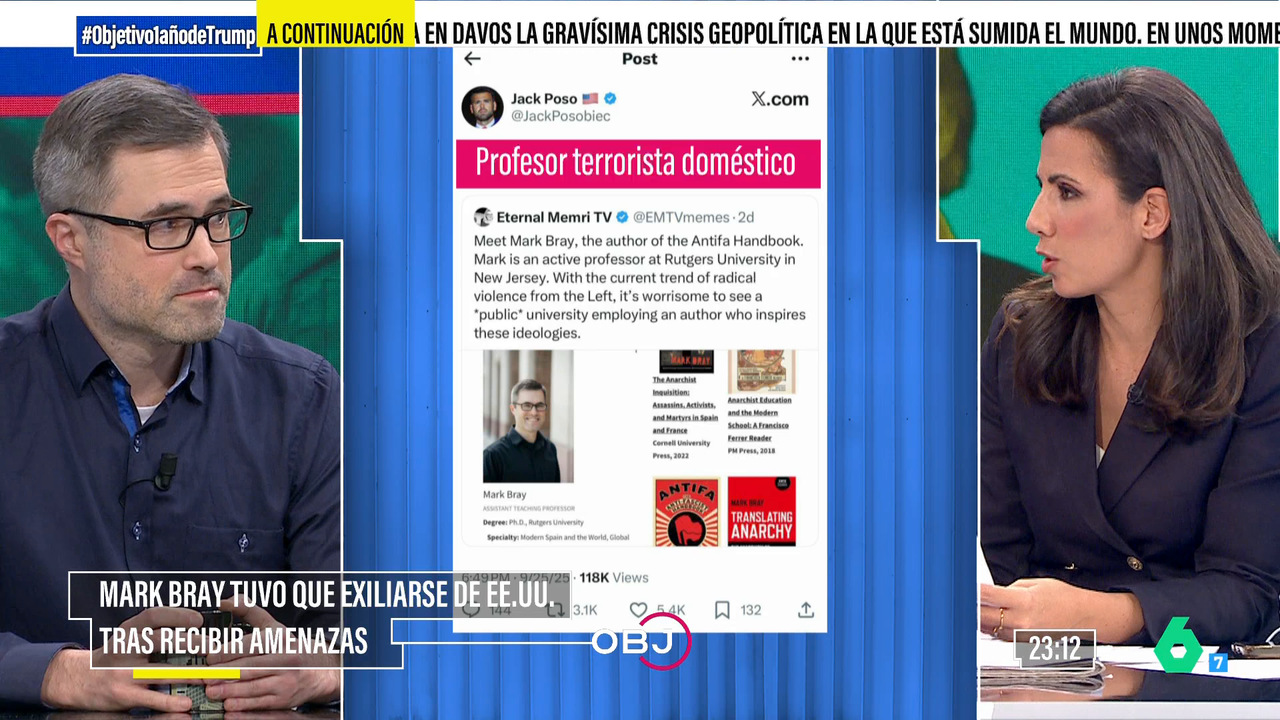La historia de Mark Bray: el profesor antifascista que tuvo que huir de EEUU por las amenazas y el acoso de 'trumpistas'