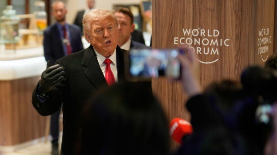 El presidente de EEUU, Donald Trump, en Davos, Suiza, este miércoles.