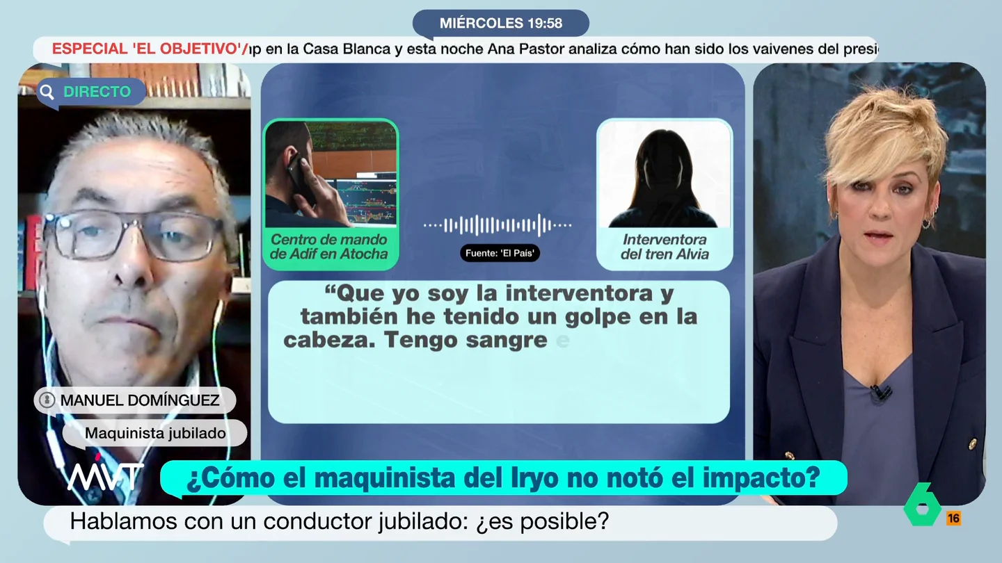 Un maquinista jubilado afirma que mantendría la huelga en el ferrocarril: "Hay que invertir más y gastarse más dinero" Manuel Domínguez ha manifestado su extrañeza tras escuchar que, por ejemplo, no se preguntó a la interventora del Alvia si se encontraba bien o si necesitaba asistencia médica de algún tipo.