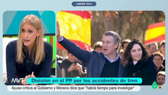 Afra Blanco habla de "narcisismo" de Ayuso tras hablar del accidente de Adamuz: "Tiene que ser siempre la protagonista" Afra Blanco se muestra muy crítica en este vídeo tras las incendiarias palabras de Ayuso donde pone en duda la seguridad de la red ferroviaria y carga contra el Gobierno por el accidente de Adamuz, rompiendo así la estrategia del PP.