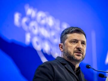 El presidente ucraniano, Volod&iacute;mir Zelenski, en el Foro de Davos