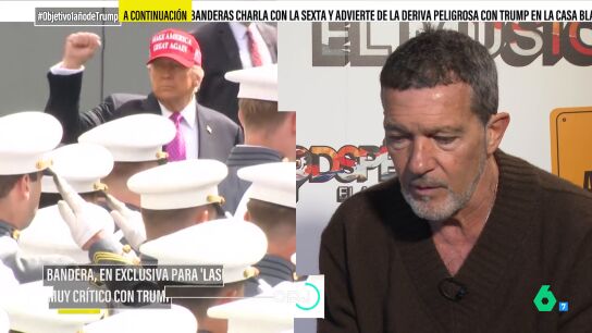Antonio Banderas denuncia en El Objetivo que "EEUU est&aacute; bajo la influencia de un se&ntilde;or que es un poquito peligroso"