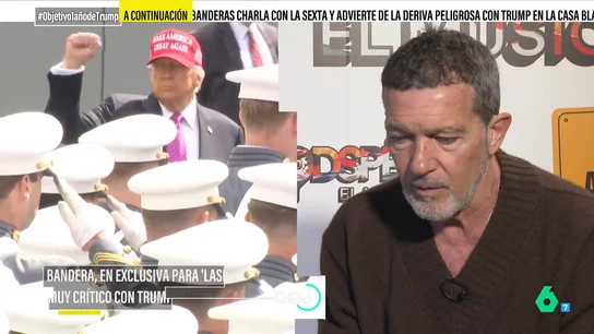 Antonio Banderas denuncia en El Objetivo que "EEUU está bajo la influencia de un señor que es un poquito peligroso" Antonio Banderas denuncia en El Objetivo que "EEUU está bajo la influencia de un señor que es un poquito peligroso"