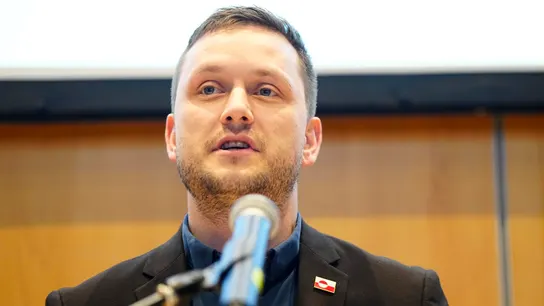 El primer ministro de Groenlandia, Jens-Frederik Nielsen, en una rueda de prensa en Nuuk, capital de Groenlandia. El primer ministro de Groenlandia, Jens-Frederik Nielsen, en una rueda de prensa en Nuuk, capital de Groenlandia.