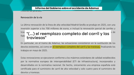 Informe del Gobierno sobre el accidente de Adamuz