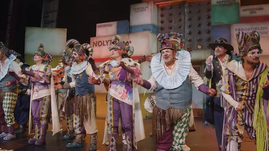 La comparsa de Jesús Bienvenido (DSAS3), durante la fase preliminar del COAC de 2026 La comparsa de Jesús Bienvenido (DSAS3), durante la fase preliminar del COAC de 2026