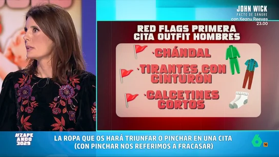 Maria José Gómez y Verdú explica qué no hay que ponerse nunca en una cita María José Gómez y Verdú, la experta en protocolo de Zapeando, explica en este vídeo qué ropa es la más recomendable para una primera cita y qué cosas no nos deberíamos poner si queremos causar una buena impresión.