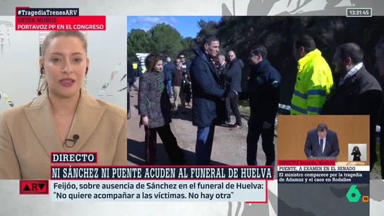 Ester Muñoz acusa a Sánchez de estar "desaparecido" y se pronuncia sobre su ausencia en el funeral en Huelva: "No quiere ir porque sabe lo que le pueden decir las víctimas" Ester Muñoz acusa a Sánchez de estar "desaparecido" y se pronuncia sobre su ausencia en el funeral en Huelva: "No quiere ir porque sabe lo que le pueden decir las víctimas"