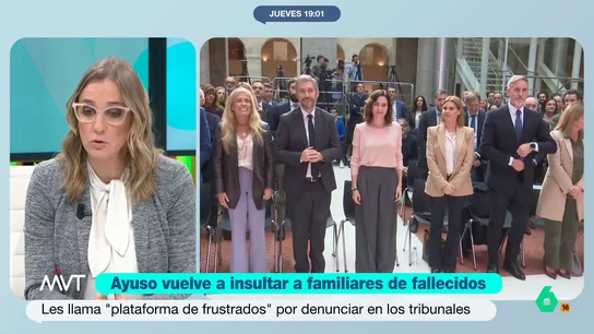 Tania Sánchez: "La trayectoria del PP en la discriminación de unas víctimas sobre otras es histórica en este país" La presidenta de la Comunidad de Madrid ha insultado a los familiares de las víctimas de las residencias. Estas declaraciones se producen días después de que un exalto cargo de su gobierno afirme que el gobierno de Ayuso conocía los 'protocolos de la vergüenza'.
