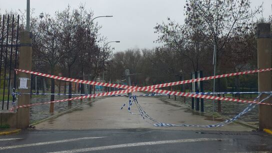 Parque de Ciudad Real precintado por la meteorolog&iacute;a.