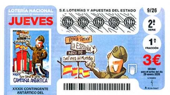 Décimo de la Lotería Nacional para el sorteo del jueves 29 de enero de 2026.