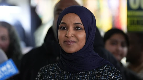 La congresista demócrata por Minnesota Ilhan Omar en una rueda de prensa en Minneapolis este miércoles. La congresista demócrata por Minnesota Ilhan Omar en una rueda de prensa en Minneapolis este miércoles.