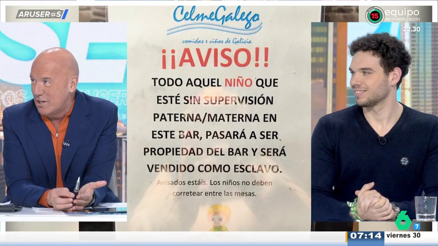 El cartel de un bar sobre niños sin supervisión que arrasa en redes: "Serán vendidos como esclavos" El cartel de un bar sobre niños sin supervisión que arrasa en redes: "Serán vendidos como esclavos"