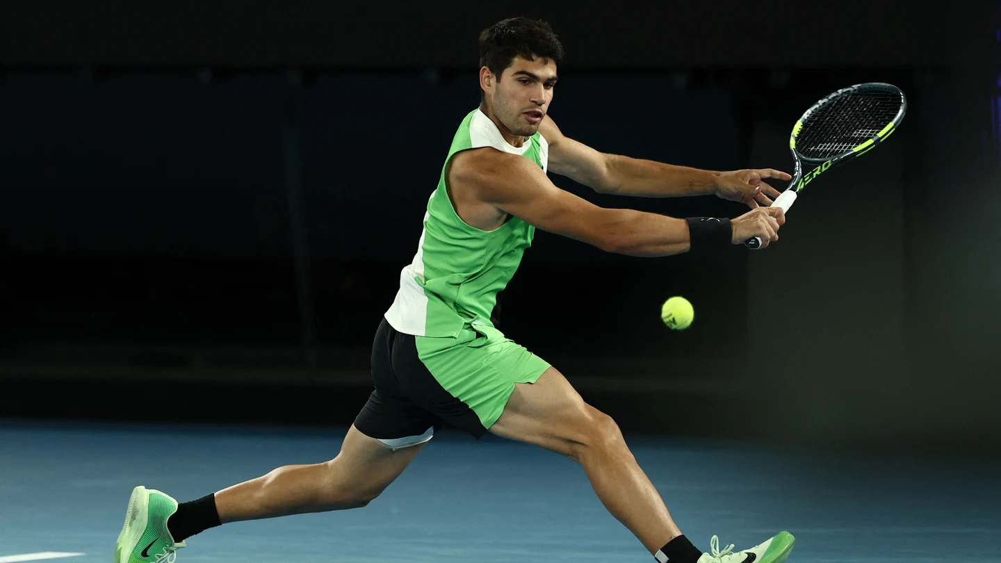 Carlos Alcaraz en la final del Open de Australia. Carlos Alcaraz en la final del Open de Australia.