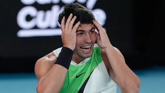 Carlos Alcaraz tras ganar el Open de Australia. Carlos Alcaraz tras ganar el Open de Australia.