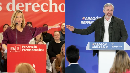 Pilar Alegría y Jorge Azcón Pilar Alegría y Jorge Azcón