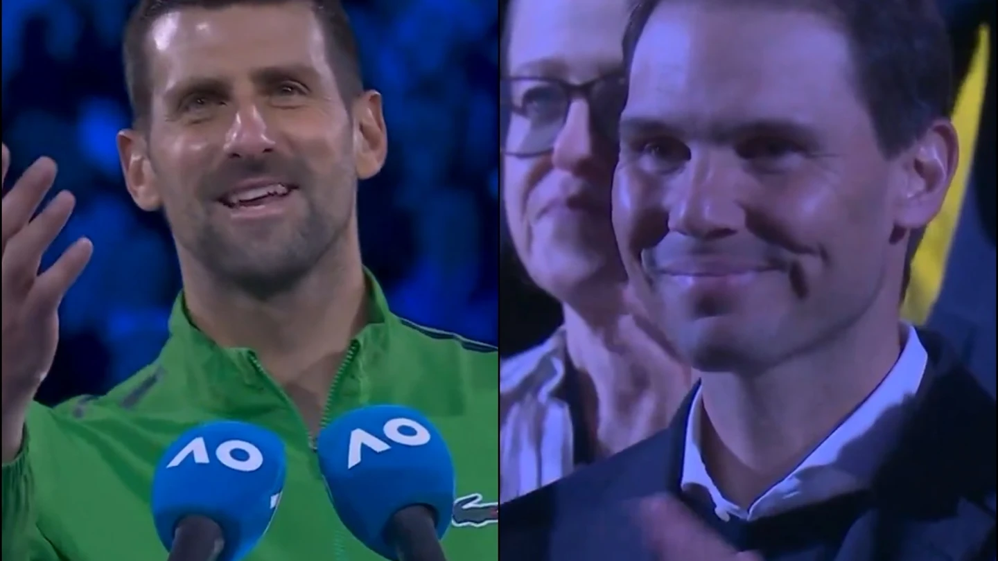 La divertida broma del discurso de Djokovic sobre la presencia de Nadal y Alcaraz: "Eran dos contra uno" La divertida broma del discurso de Djokovic sobre la presencia de Nadal y Alcaraz: "Eran dos contra uno"