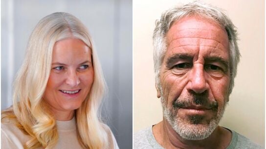 Mette-Marit, a la izquierda; Epstein, a la derecha