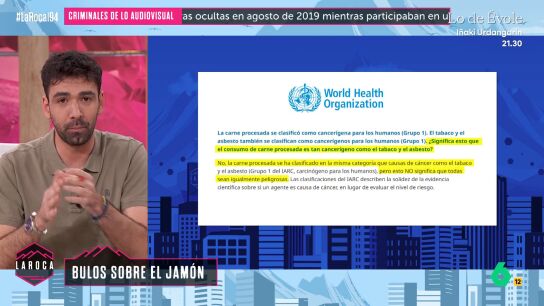 Jes&uacute;s Espinosa desmonta el bulo que vincula el consumo de jam&oacute;n con el c&aacute;ncer: "No lo provoca de forma directa como el tabaco"