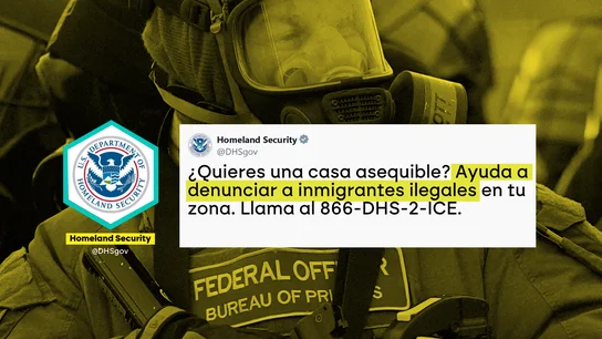 Grafismo que muestra como el Departamento de Seguridad Nacional ofrece una casa a cambio de delatar a migrantes ilegales Grafismo que muestra como el Departamento de Seguridad Nacional ofrece una casa a cambio de delatar a migrantes ilegales