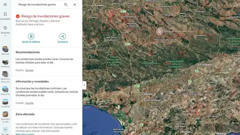 Riesgo de inundación en google Maps Riesgo de inundación en google Maps