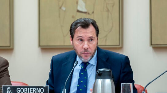 El ministro de Transportes, &Oacute;scar Puente, este martes en el Congreso.