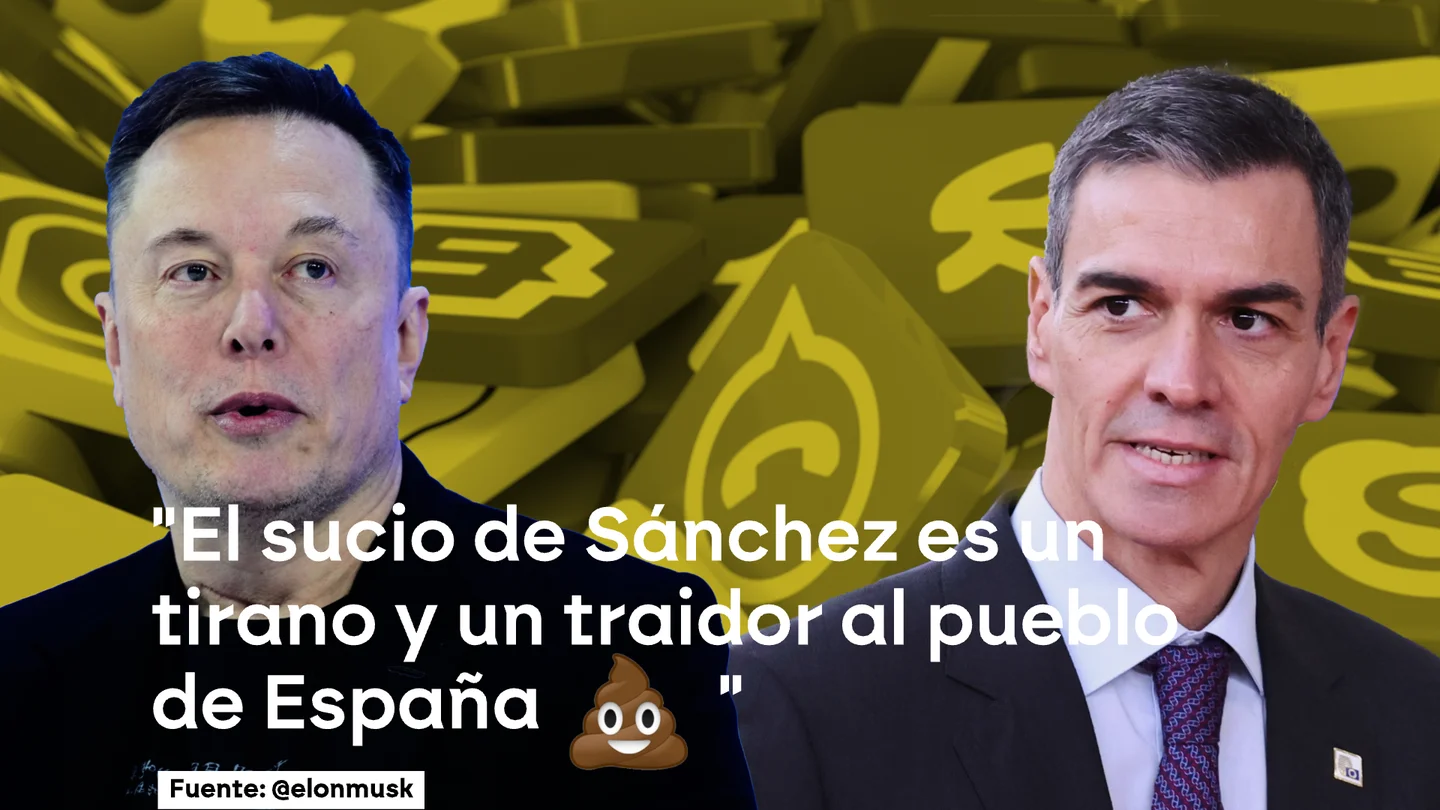 Grafismo de enfrentamiento entre Elon Musk y Sánchez Grafismo de enfrentamiento entre Elon Musk y Sánchez