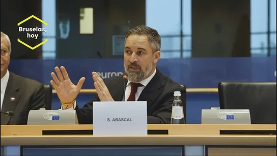 Imagen de Abascal presidiendo la cumbre de Patriots en el Parlamento Europeo Imagen de Abascal presidiendo la cumbre de Patriots en el Parlamento Europeo