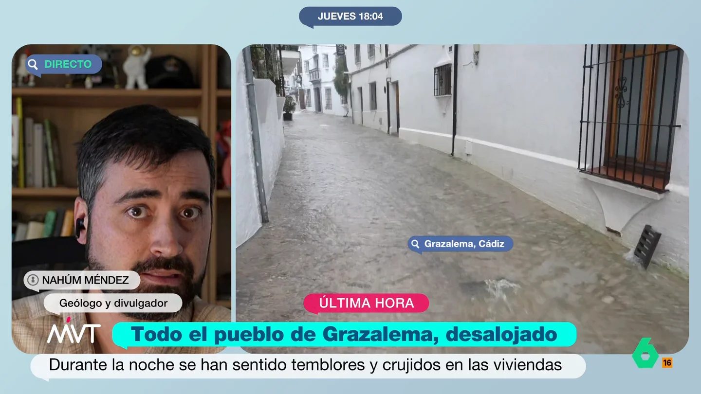 ¿Por qué se escuchan ruidos en Grazalema tras las intensas lluvias? El geólogo Nahúm Méndez lo explica ¿Por qué se escuchan ruidos en Grazalema tras las intensas lluvias? El geólogo Nahúm Méndez lo explica