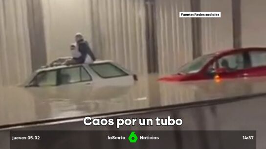 La rotura de una tuber&iacute;a corta la l&iacute;nea 8 de Metro de Madrid e inunda la M14 y el t&uacute;nel de acceso al aeropuerto de Barajas