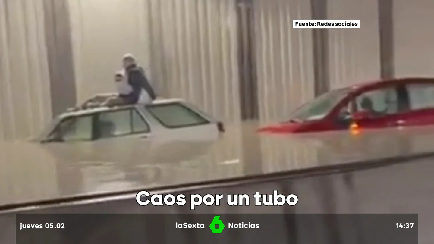 La rotura de una tubería corta la línea 8 de Metro de Madrid e inunda la M14 y el túnel de acceso al aeropuerto de Barajas La rotura de una tubería corta la línea 8 de Metro de Madrid e inunda la M14 y el túnel de acceso al aeropuerto de Barajas