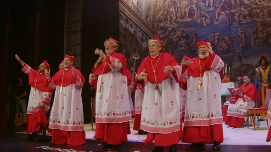 Los que van a coger papas, en su actuación de cuartos de final del COAC de 2026 Los que van a coger papas, en su actuación de cuartos de final del COAC de 2026