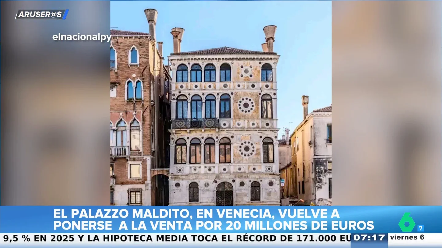 El palacio "maldito" de Venecia, a la venta por 20 millones: lujo, misterio y una leyenda negra imposible de ignorar El palacio "maldito" de Venecia, a la venta por 20 millones: lujo, misterio y una leyenda negra imposible de ignorar