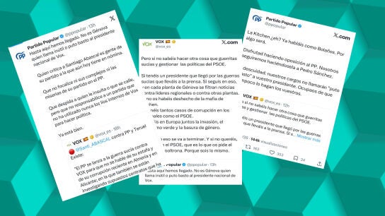PP y Vox se arrojan sus trapos sucios en redes a dos d&iacute;as de las elecciones en Arag&oacute;n: "Hasta aqu&iacute; hemos llegado"