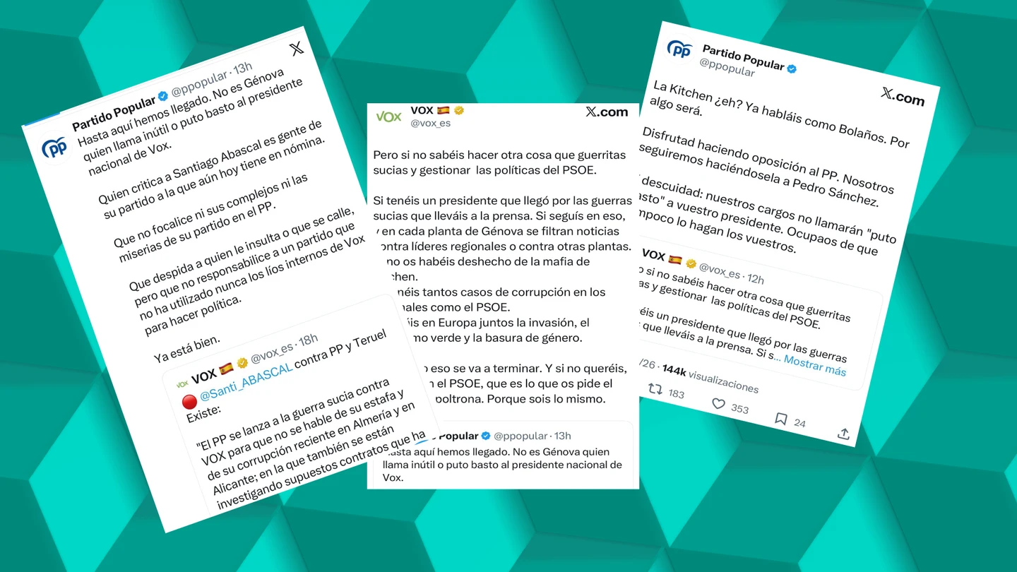 PP y Vox se arrojan sus trapos sucios en redes a dos días de las elecciones en Aragón: "Hasta aquí hemos llegado" PP y Vox se arrojan sus trapos sucios en redes a dos días de las elecciones en Aragón: "Hasta aquí hemos llegado"