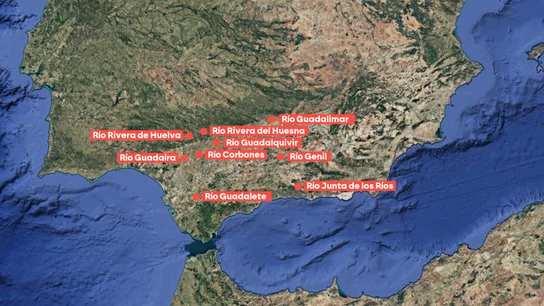 Ríos de Andalucía en aviso rojo Ríos de Andalucía en aviso rojo