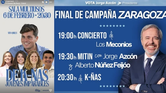 El PP de Aragón incorpora al agitador ultra Vito Quiles y a los cantantes de extrema derecha 'Los Meconios' en su acto de fin de campaña El PP de Aragón incorpora al agitador ultra Vito Quiles y a los cantantes de extrema derecha 'Los Meconios' en su acto de fin de campaña