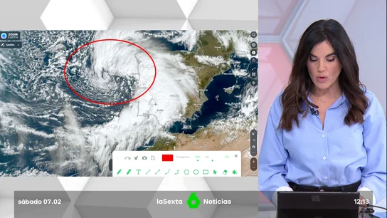 Imagen de satélite de la borrasca 'Marta' entrando en la península Imagen de satélite de la borrasca 'Marta' entrando en la península