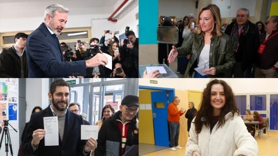 Los principales candidatos de las elecciones de Arag&oacute;n votan